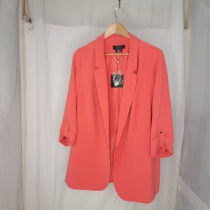 Michel Studio NWT Single Breasted Blazer Peach Size 20